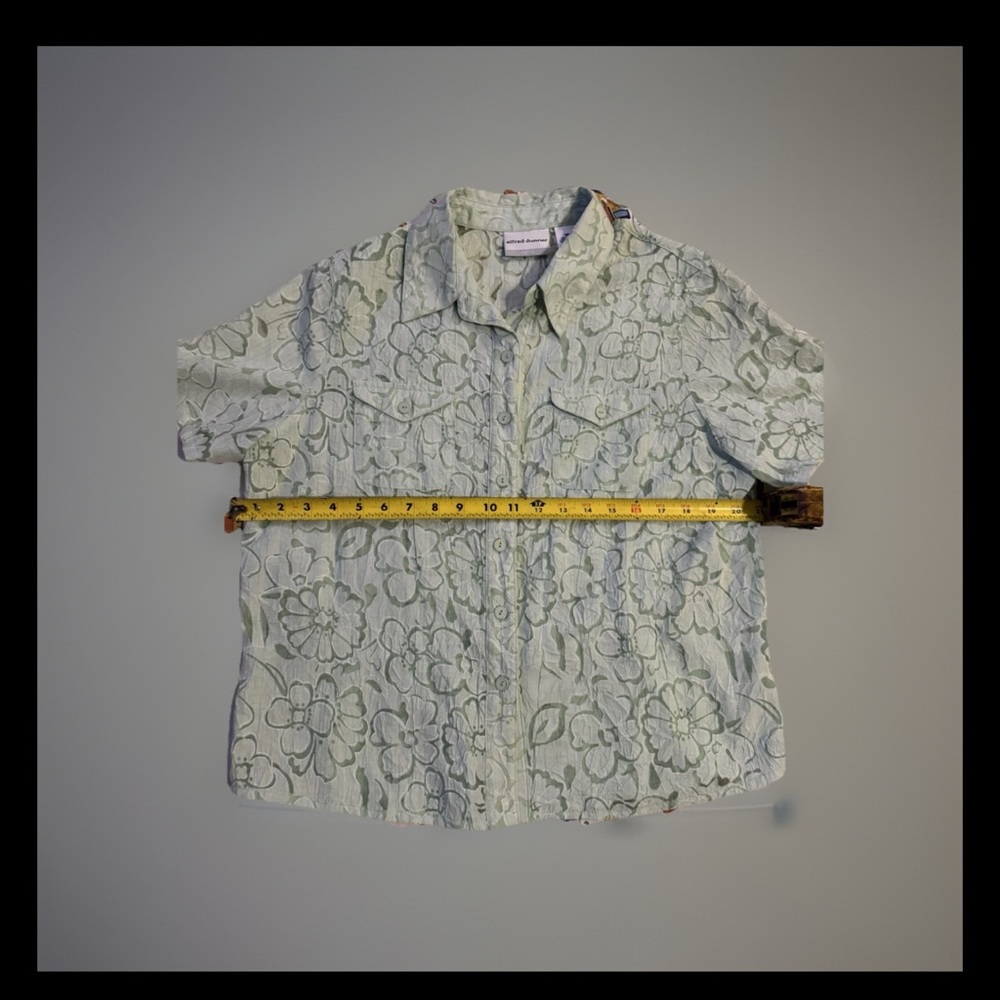 Alfred Dunner Green Casual Button Down Shirt059